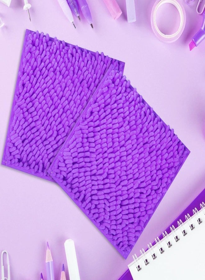 Gosodeny 10'' Locker Rug Purple School Cute Decor with Anti-Slip Backing Chenille Material Furry and Cute Style Locker Accessories - Image 3